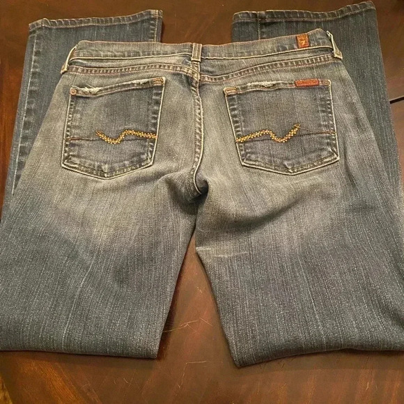 7 for all Mankind rhinestone pocket bootcut jeans - Picture 1 of 5
